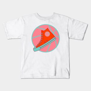 Red High Top Sneaker Kids T-Shirt